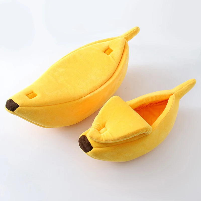 Winter Banana Cat Bed House Funny Cute Cozy Cat Mat Beds Warm Durable Portable Pet Basket Kennel Dog Cushion Cat Supplies winter