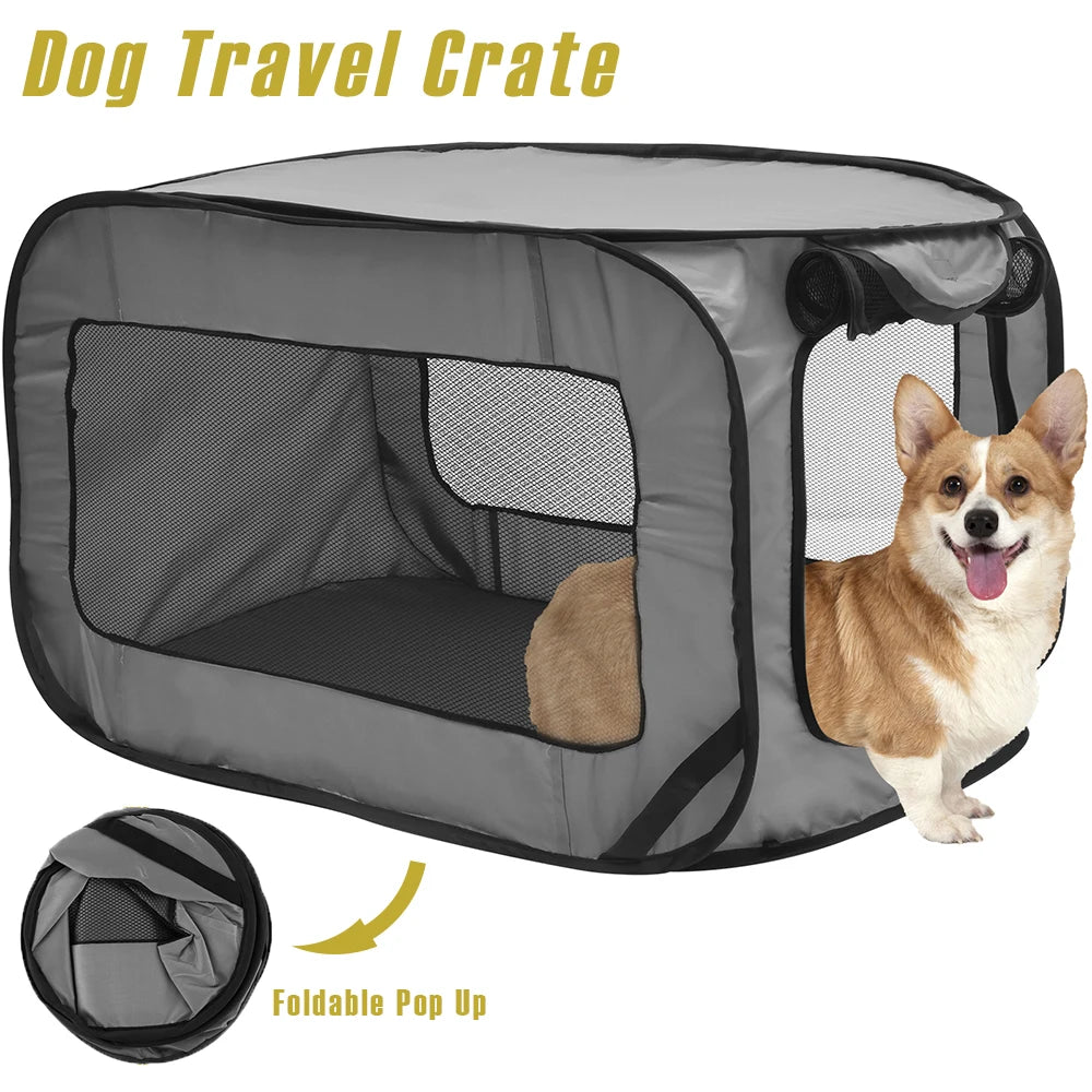 Foldable pet carrier for dogs and cats