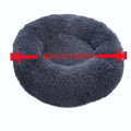 60cm/23.62in Comfortable Striped Plush Pet Dog Bed, Suitable for Small and Medium-Sized Dogs Cat Bed Warm Deep Sleep Round Nest