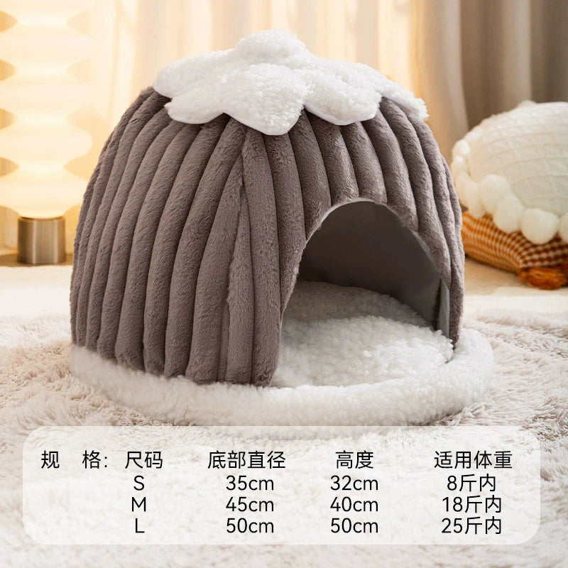 Soft Warm Pet Basket Cat House Sofa Snow House Cat Bed Cushion Medium Dog Bed House Pet Supplies Accessories